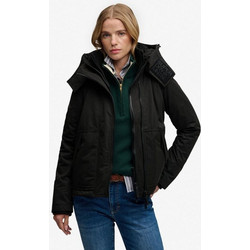Superdry Γυναικείο Μπουφάν Χειμωνιάτικο Softshell Μακρύ Μαύρο W5012175A-02A