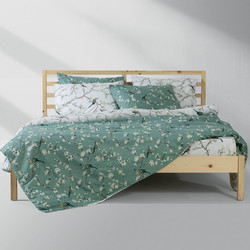Lino Home Σετ Σεντόνια Μονά Βαμβακερά 170x260 Parrots Πετρόλ