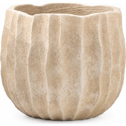 Artekko Raw Γλάστρα Στρογγυλή Τσιμεντένια Μπεζ 39x33cm 8-0323