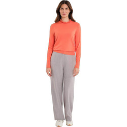 Gerry Weber Ψηλόμεσο Υφασμάτινο Γυναικείο Παντελόνι Κανονική Εφαρμογή με Λάστιχο Γκρι N77009749038