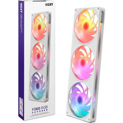 NZXT F360 Reverse Case Fan 120mm RGB με Σύνδεση 4-Pin PWM 3τμχ White