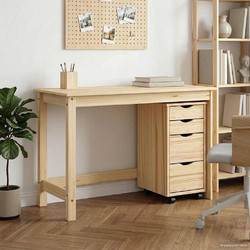 vidaXL Moss Σετ Γραφείο Υπολογιστή από Μασίφ Ξύλο 112x50x75cm 3438794