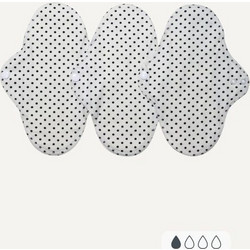 Imse Black Dots Active Επαναχρησιμοποιούμενες Σερβιέτες με Φτερά για Ελαφριά Ροή από Βαμβάκι 3τμχ