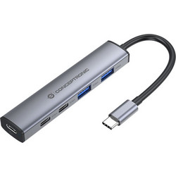 Conceptronic HUBBIES22G USB Hub 3.0 USB-C με 4 Θύρες USB-A / USB-C & Εξωτερική Παροχή Ρεύματος