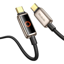 Mcdodo CA-6681 Braided LED USB-C to USB-C 100W 1.2m Black Gold