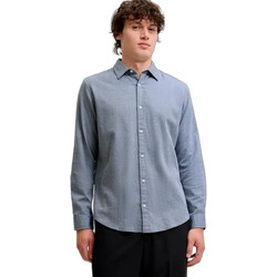 Jack & Jones Ανδρικό Πουκάμισο Βαμβακερό Μακρυμάνικο Κανονική Γραμμή Μπλε 12298562