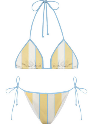 Mc2 Saint Barth Maleah Bikini Set Τριγωνάκι Brazil Κίτρινο Λευκό MALE001-03090L