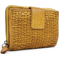 Passaggio Leather Μεγάλο Γυναικείο Πορτοφόλι με Clip & Φερμουάρ Κίτρινο 9326-PG-02