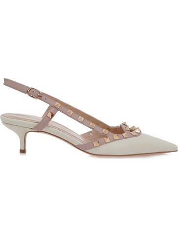 Alessandra Bruni Γόβες Slingback Δερμάτινες με Τακούνι Στιλέτο Λευκές U471E1012-Y37