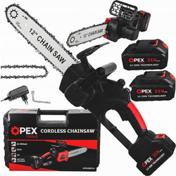Opex 28014V Αλυσοπρίονο Μπαταρίας 21V με Λάμα 30.4cm 2x3Ah