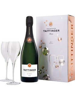 Taittinger Brut Gift Pack Σαμπάνια Λευκή Ξηρή 750ml