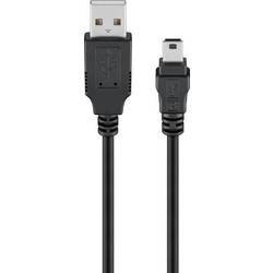 Goobay 46712 Καλώδιο USB-A Male 2.0 to USB-B Mini Male Black