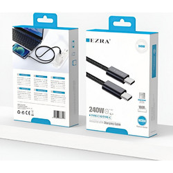 Ezra DC356 Braided USB-C to USB-C 240W 1m Black