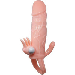 Baile Brave Man Vibe Κάλυμμα Επιμήκυνσης Πέους με Δόνηση 15cm Flesh