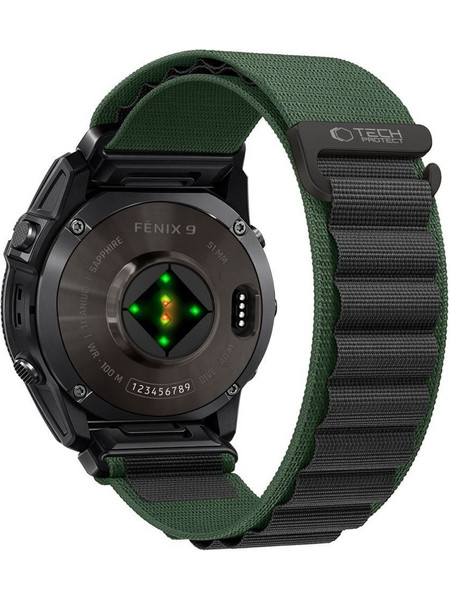 Tech-Protect Nylon Pro Λουράκι Υφασμάτινο Green / Black (Garmin 51mm)