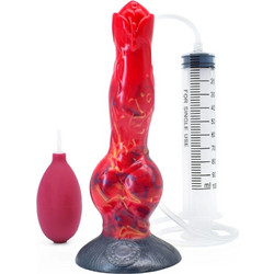 FAAK Wolverine Dildo με Βεντούζα & Δυνατότητα Εκσπερμάτωσης 21cm Κόκκινο