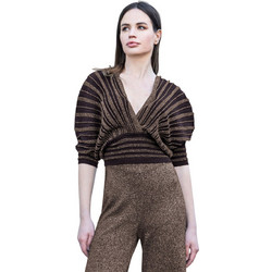 AGGEL Γυναικείο Χειμερινό Crop Κρουαζέ Top Σοκολατί FW51150K