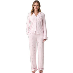 DKNY NYC Heartbeat Σετ Γυναικείες Πιτζάμες Ροζ YI90151