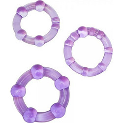 STD Rock Rings Σετ Ελαστικά Δαχτυλίδια Όρχεων Σιλικόνης Μωβ 3τμχ