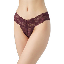 Minerva Γυναικείο String με Δαντέλα Μπορντό 90-88756-456