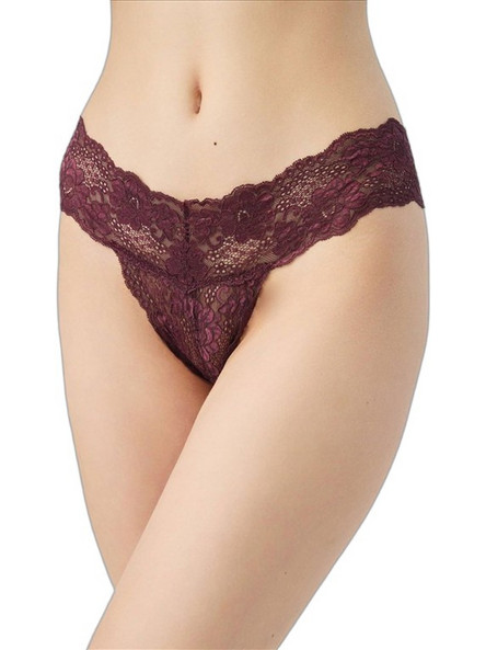 Minerva Γυναικείο String με Δαντέλα Μπορντό 90-88756-456