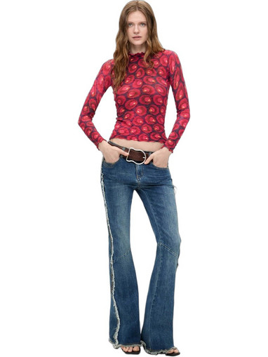 Desigual Lucca Γυναικείο Χειμερινό Crop Top Βαμβακερό Μαύρο 26WWJF45
