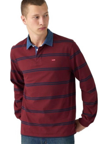 Levi's Ανδρική Μπλούζα Polo Μακρυμάνικη Μπορντό A3120-0043