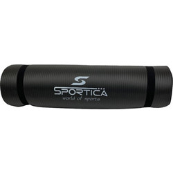 Sportica Στρώμα Γυμναστικής Yoga / Pilates Μαύρο με Ιμάντα Μεταφοράς 180x60x1cm