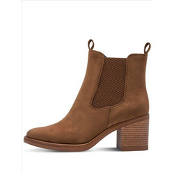 Marco Tozzi Γυναικεία Μποτάκια Chelsea Suede Καφέ με Χοντρό Χαμηλό Τακούνι 2-25370-47-328