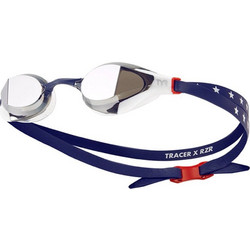 TYR Tracer-X RZR Mirrored Racing Γυαλάκια Κολύμβησης Ενηλίκων Αντιθαμβωτικά Μαύρα Λευκά