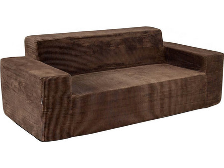 Costway Τριθέσιος Καναπές Δερμάτινος Καφέ 197x97x69cm REF10308332