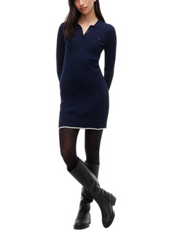 Tommy Jeans Mini Καθημερινό Φόρεμα Πλεκτό Navy Μπλε DW0DW23317-C1G