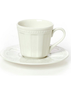 Cryspo Trio Ivory Cream Σετ Φλιτζάνια Espresso & Ελληνικού Καφέ Πορσελάνης Λευκά 120ml 6τμχ 03.000.17