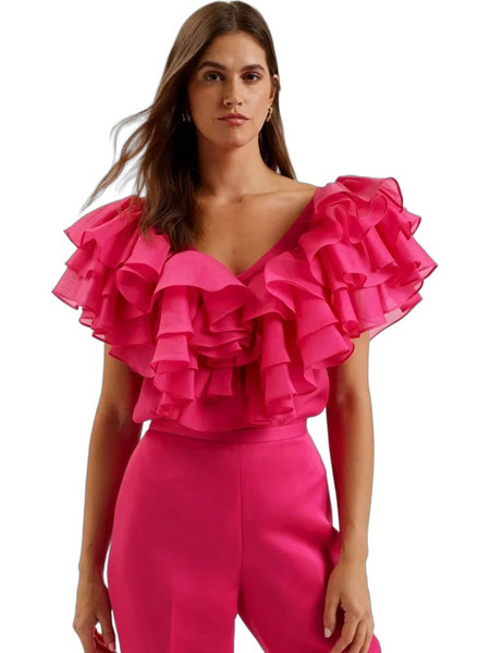 Ted Baker Calonda Γυναικείο Καλοκαιρινό Top Φούξια 277282