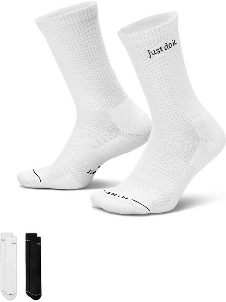 Nike Just Do It Ανδρικές Κάλτσες Ψηλές Λευκές Μαύρες 2Pack IH8594-901