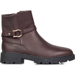 Clarks Γυναικεία Μποτάκια Αστραγάλου Δερμάτινα Καφέ με Χοντρό Χαμηλό Τακούνι 26327158