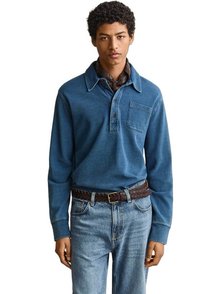 Gant Ανδρική Μπλούζα Polo Μακρυμάνικη Μπλε 3G2065068