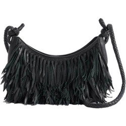 Dragon Diffusion Fringe Sling Γυναικεία Τσάντα Χιαστί Μαύρο 8959