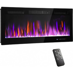 HOMCOM 820-477V90BK Επιδαπέδιο Ηλεκτρικό Τζάκι 1800W Μ106.7xΥ47xΒ9.4cm