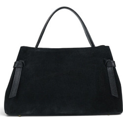 Passaggio Leather Γυναικεία Τσάντα Χειρός Σουέτ Μαύρη 4987-KR-03