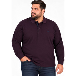 Double Ανδρική Μπλούζα Polo Μακρυμάνικη Μπορντό PS-3097A