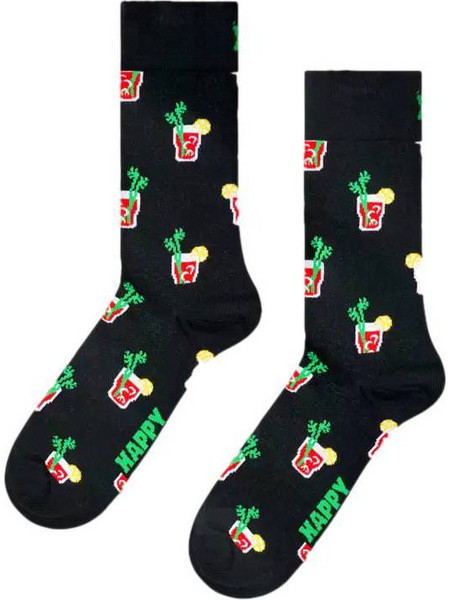 Happy Socks Bloody Mary Ανδρικές Κάλτσες Ψηλές με Σχέδια Μαύρες P006255-2187