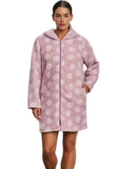 Promise Γυναικεία Ρόμπα Χειμωνιάτικη Fleece Ροζ N22324