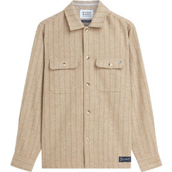 Scotch & Soda Ανδρικό Πουκάμισο Βαμβακερό Μακρυμάνικο Overshirt Μπεζ 183710-230