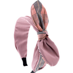 Novita Στέκα Μαλλιών Υφασμάτινη Φιόγκος Καρό Ροζ
