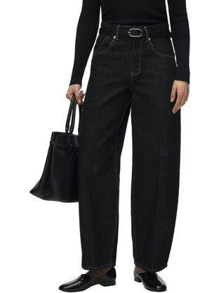 Vero Moda Zelda Ψηλόμεσο Γυναικείο Τζιν Παντελόνι Barrel Εφαρμογή Μαύρο 10352793