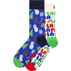 Happy Socks Holiday Cookies Χριστουγεννιάτικες Ανδρικές Κάλτσες Ψηλές Πολύχρωμες 2Pack P006078
