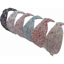 RO Accessories 14-0094 Στέκα Μαλλιών Υφασμάτινη Floral Λευκή C57826-A