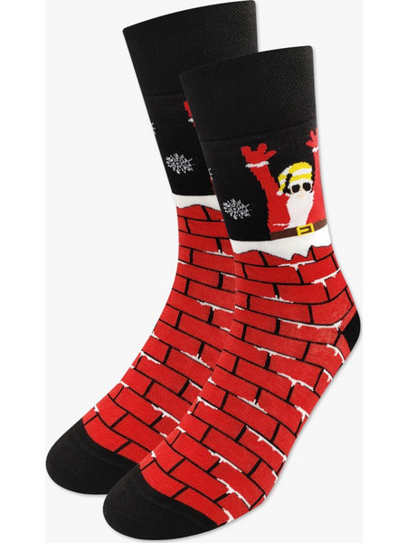 NODO Santa Down The Chimney Χριστουγεννιάτικες Βαμβακερές Ανδρικές Κάλτσες Ψηλές Πολύχρωμες S16502