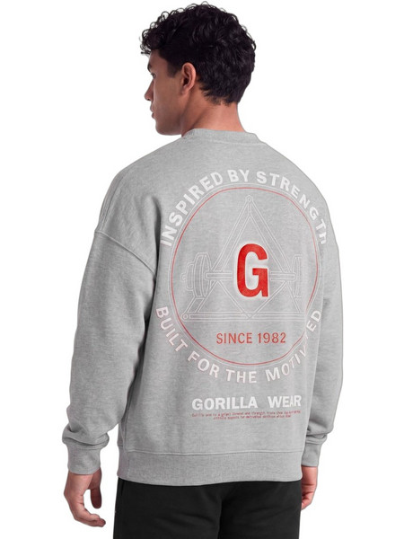 Gorilla Wear Leeds Oversized Ανδρικό Φούτερ Light Gray Melange